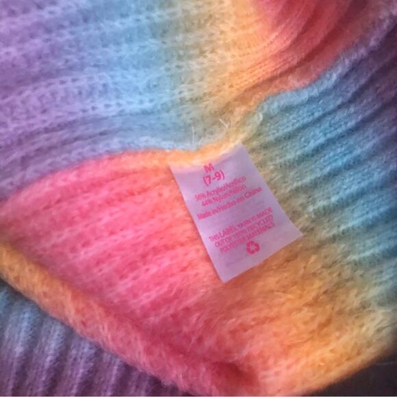 No Boundaries Rainbow Stripe V Neck Long Sleeve Cozy Sweater Women Medium - Picture 8 of 9